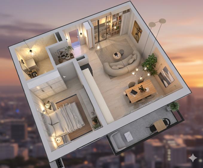 Apartament cu 2 camere decomandat în Turnișor