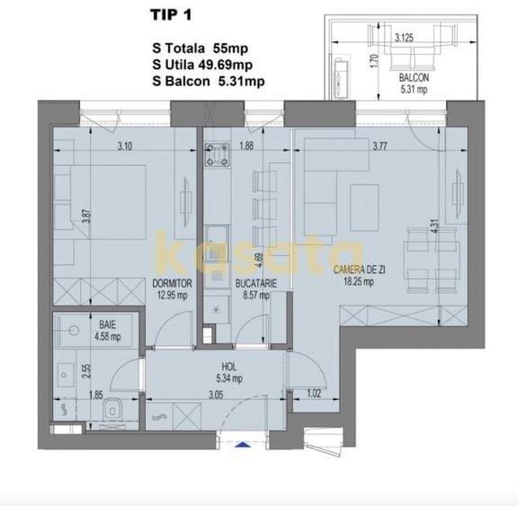 Apartament cu 2 camere decomandat în Pipera — fotografia 3
