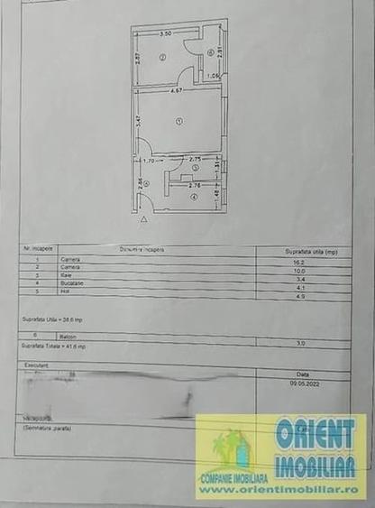 Apartament cu 2 camere nedecomandat în Tomis Nord