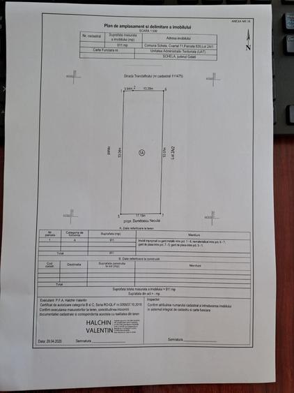 Teren de 911 mp, în Exterior Vest