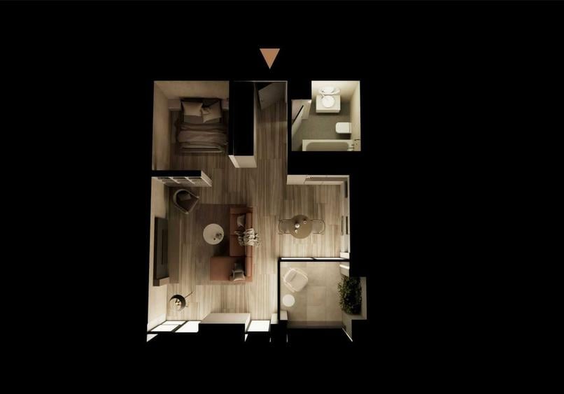 Apartament semidecomandat în Nord
