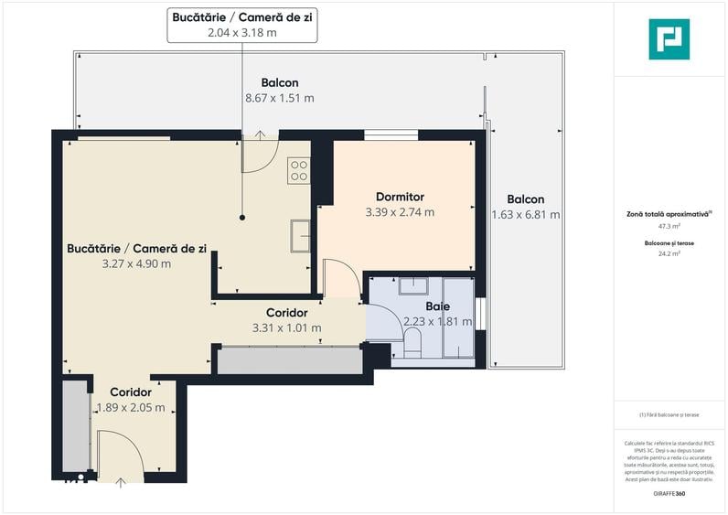 Apartament cu 2 camere în Central