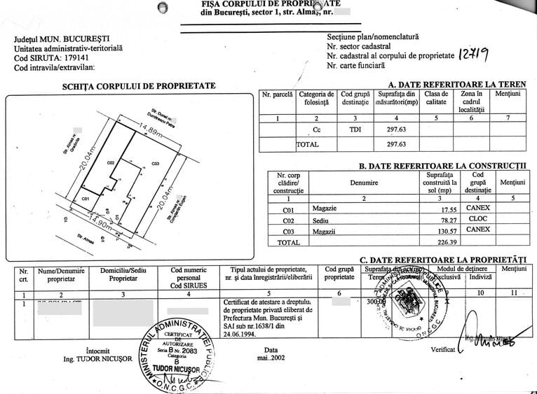 Casă cu 2 camere cu Teren 298 Mp în Bucureștii Noi