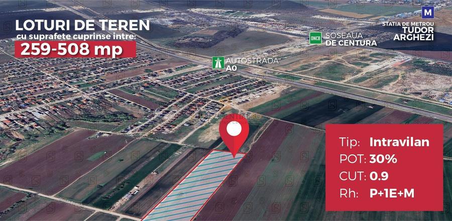 Teren Construcții intravilan de 500 mp, în Berceni