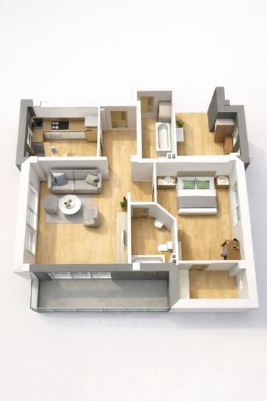 Apartament 2 camere, 65.28 mp, zona Vest FINISAT! - 3