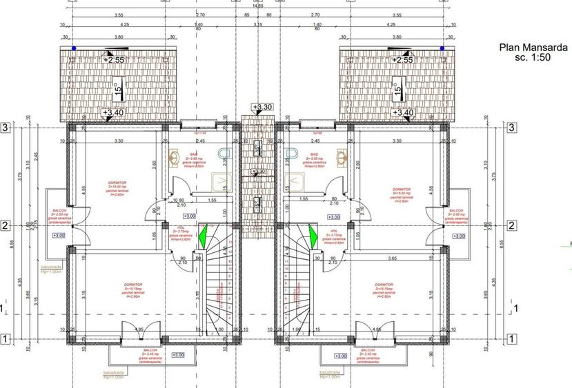 Duplex cu 4 camere cu Canalizare în Moșnița Nouă
