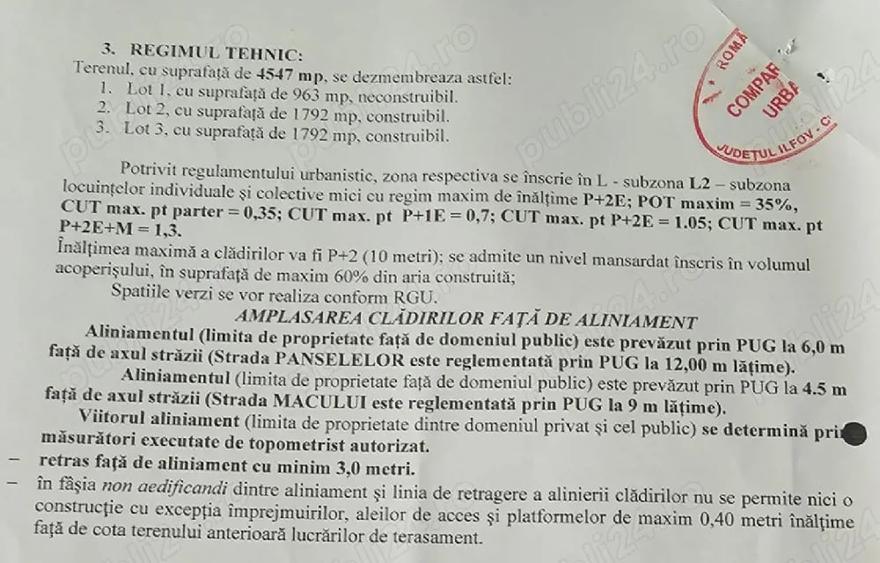 Oportunitate.Teren intravilan 1 Decembrie jud Ilfof - 3