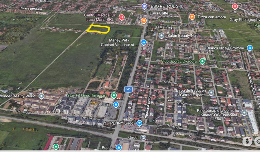 Teren Construcții intravilan de 1865 mp, în Giroc