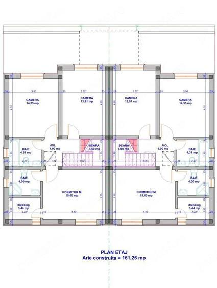 Duplex intreg jumatate, la rosu gri, Giarmata vii, P+E, 4 cam, 438mp teren - 14