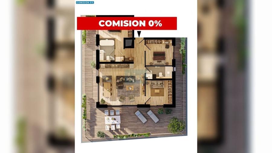 Penthouse cu 4 camere decomandat, mobilat în Central