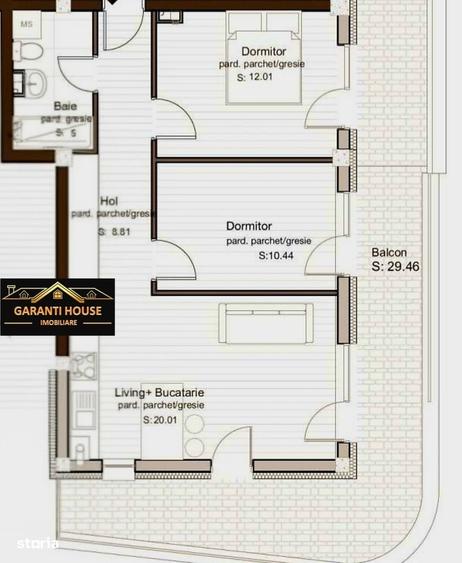 Comision 0%, Bloc nou, apartament 3 camere + 29.46 mp terasa, 89 353 - 3