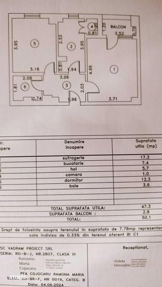 Apartament cu 2 camere decomandat în Viziru 3
