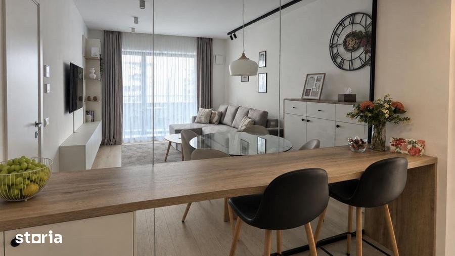 Apartament cu 2 camere semidecomandat, mobilat în Pipera