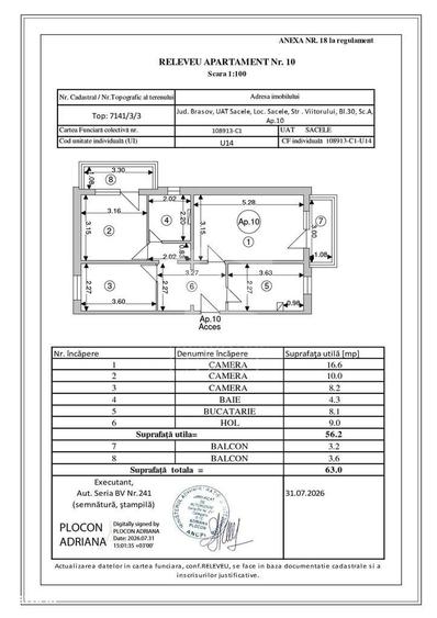 Apartament cu 3 camere decomandat în Electroprecizia