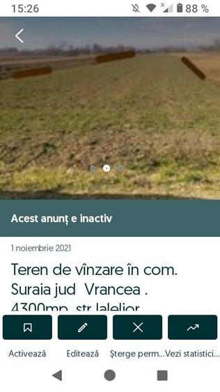 Teren de 4300 mp, în Suraia