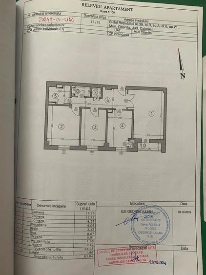 Apartament cu 3 camere decomandat în Central