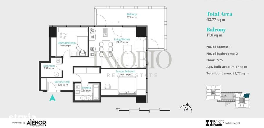 Apartament cu 3 camere în Floreasca