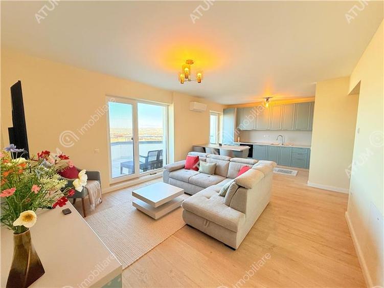 Penthouse cu 3 camere decomandat, mobilat în Mihai Viteazul