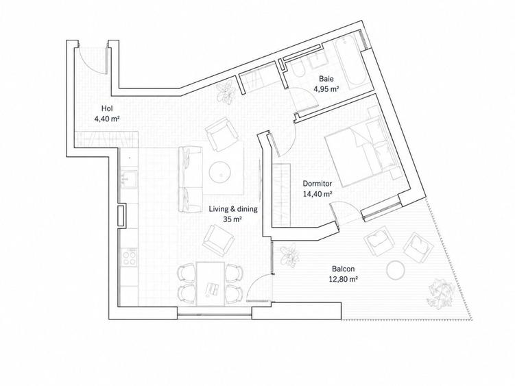 Apartament cu 2 camere în Mehala