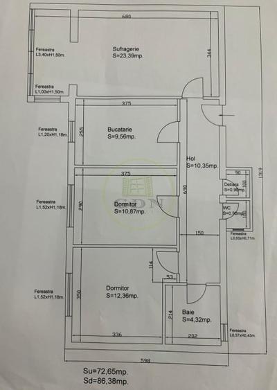 Apartament cu 3 camere decomandat în Calea București