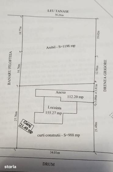Casă cu 4 camere cu Teren 2186 Mp în Merei