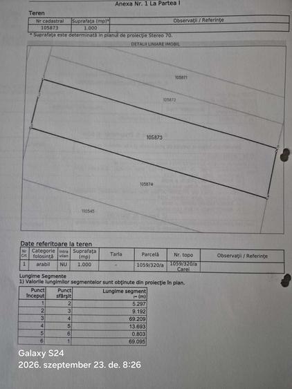 Teren de 1000 mp, în Exterior Vest
