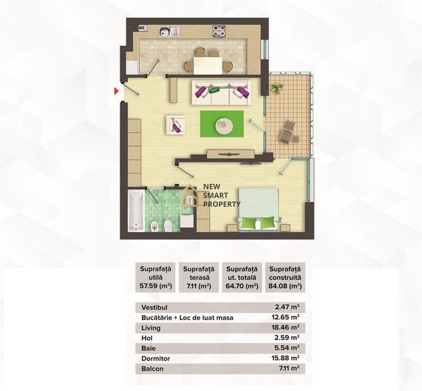 Apartament cu 2 camere în Calea Aradului