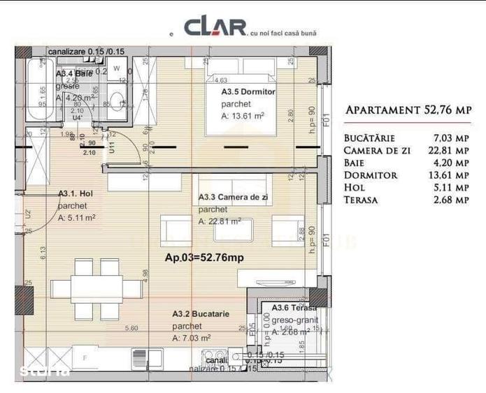 Apartament cu 2 camere în Someșeni
