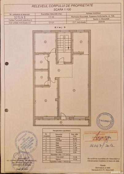 Apartament cu 3 camere decomandat în Central