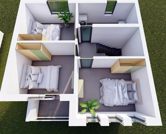 Case insiruite , 4 camere , P+1E - central in Valea Lupului - 12
