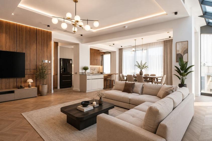 Apartament cu 5 camere decomandat, mobilat în P-ța Victoriei