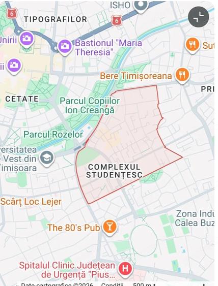 Apartament cu 3 camere decomandat în Complex Studențesc