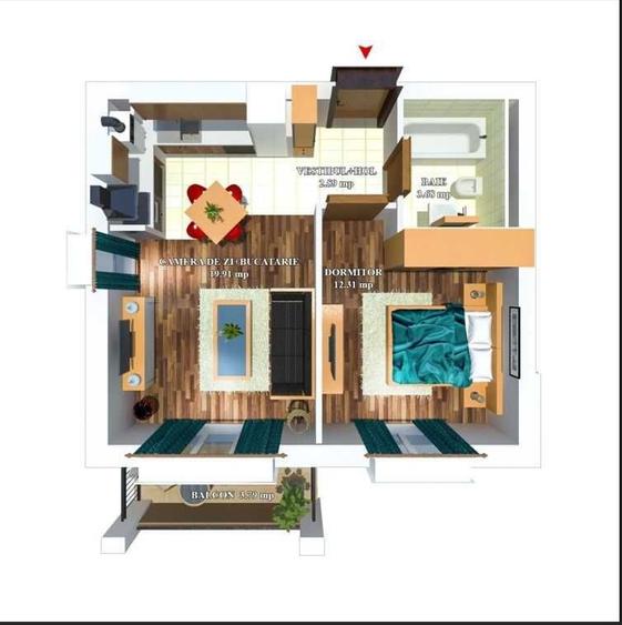 Apartament cu 2 camere decomandat în Crețuleasca