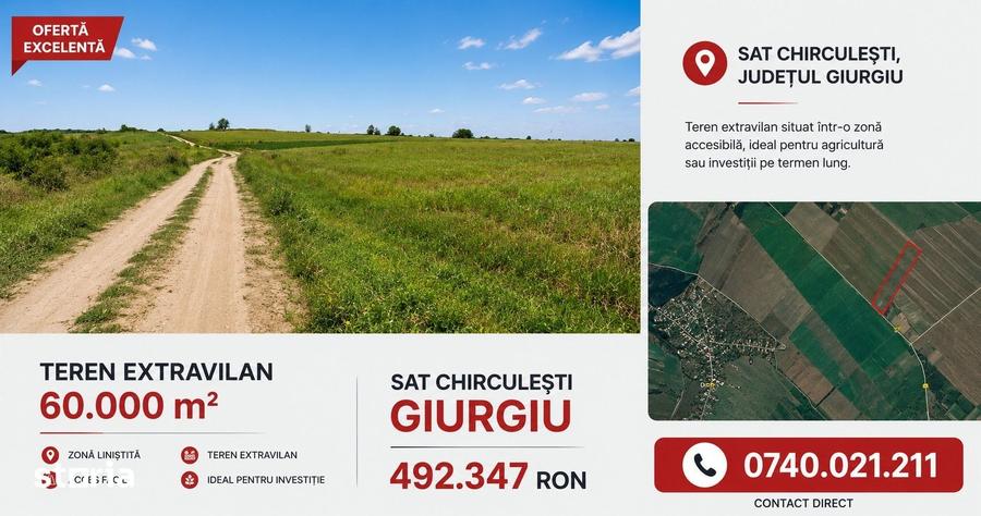 Teren de 60000 mp, în Central