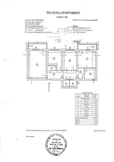 Apartament cu 3 camere decomandat în Titan