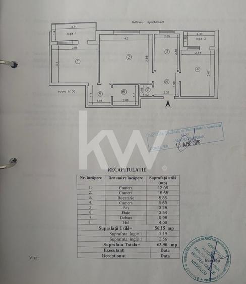 Apartament cu 3 camere semidecomandat, mobilat în Podu Roș