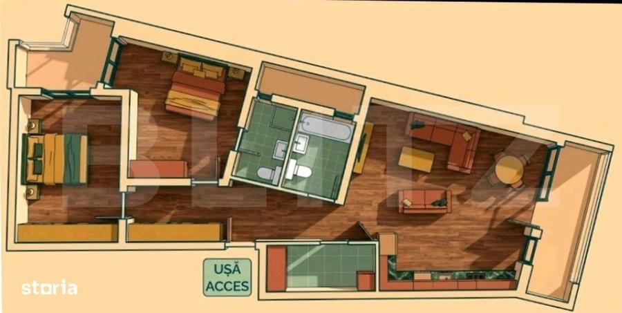 Apartament cu 3 camere în Central