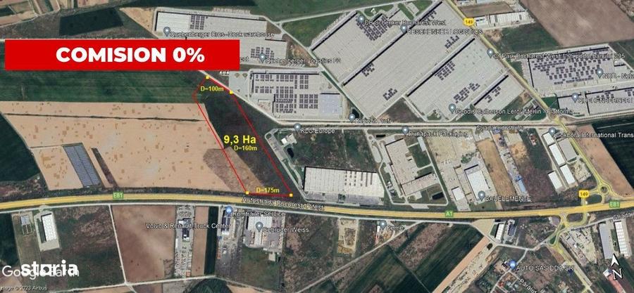 Teren intravilan industrial-logistic 93.000 mp / A1 km 23 / POT 60%, C - 4