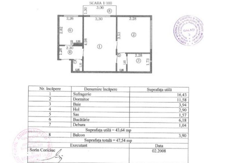 Apartament cu 2 camere în Țiglina 1