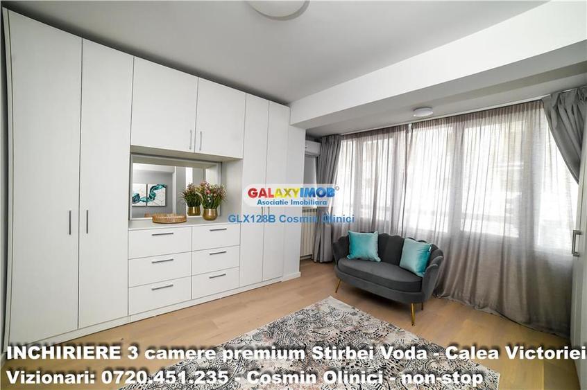 Apartament cu 3 camere semidecomandat, mobilat în Calea Victoriei