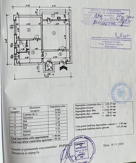 Apartament cu 2 camere semidecomandat în Central