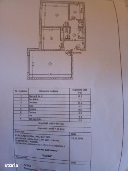 Apartament cu 2 camere decomandat în Est