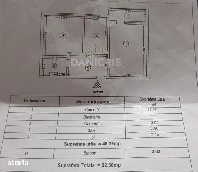 Apartament cu 2 camere decomandat în Tomis I