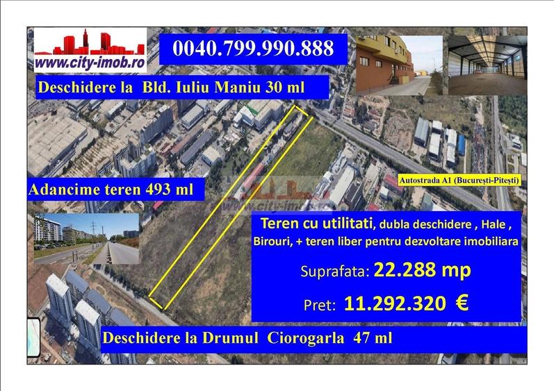 Teren Construcții intravilan de 10000 mp, în Vest