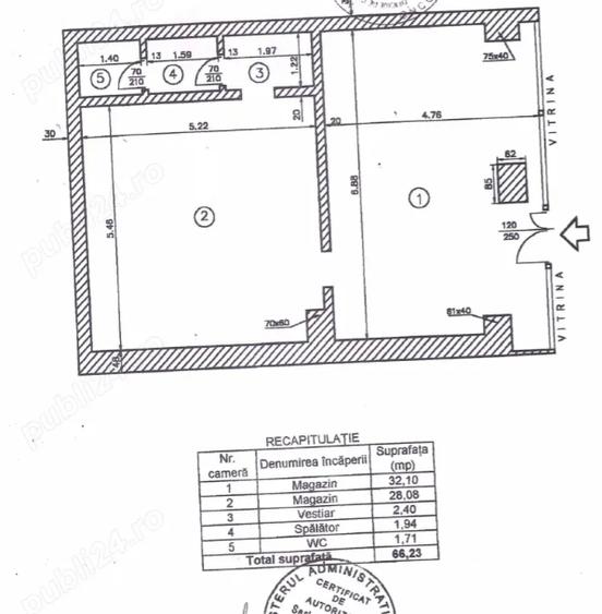Spațiu comercial, de 66 mp, în Moșilor