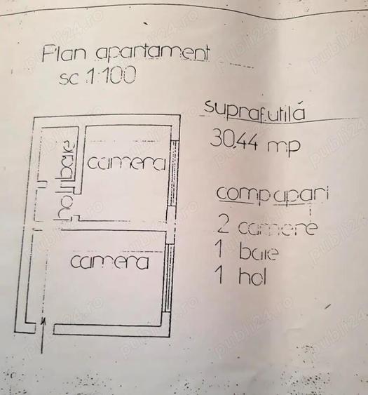 Garsonieră semidecomandată în Central