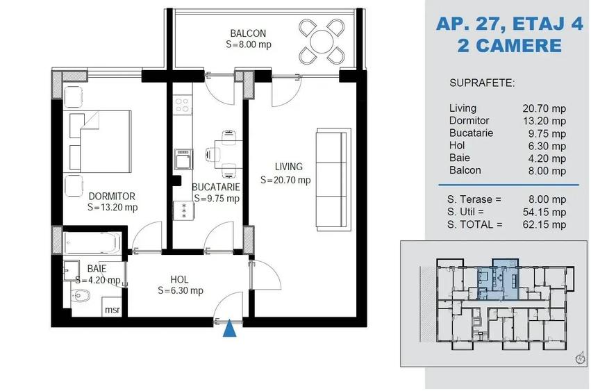 Apartament 2 Camere Bucatarie Inchisa 14 min Metrou Nicolae Teclu - 2