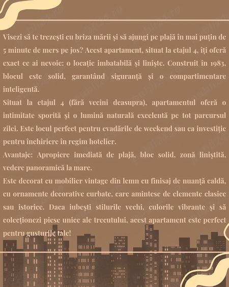 Apartament cu 2 camere decomandat, mobilat în Faleza Nord