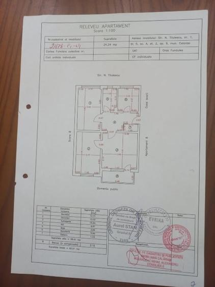Apartament cu 3 camere semidecomandat în Central