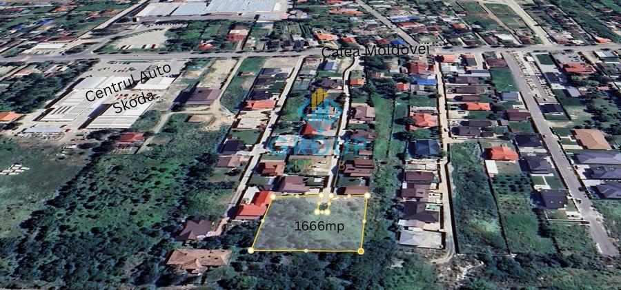 Teren Construcții intravilan de 1666 mp, în Calea Moldovei